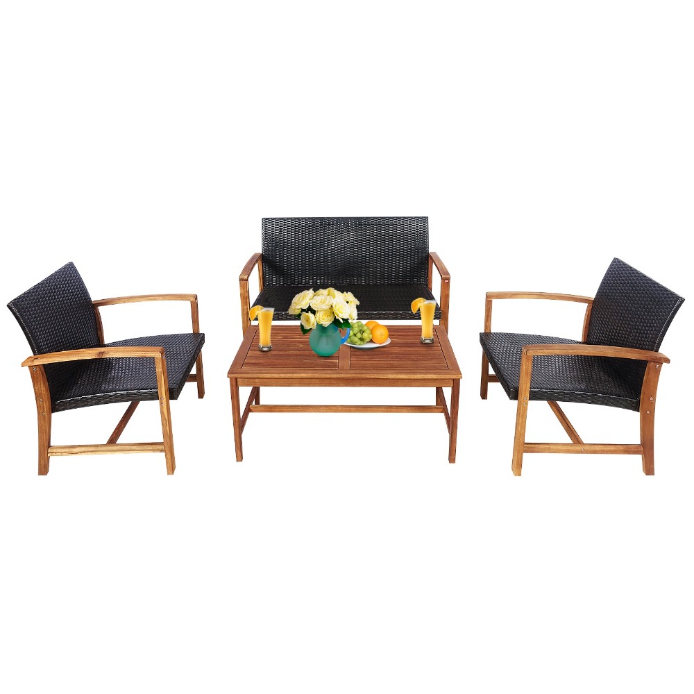 Outdoor Furniture Loveseat - Комплект садовой мебели из ротанга (4