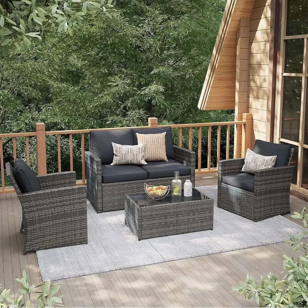 Outdoor Furniture Loveseat - Комплект садовой мебели из 4 предметов,