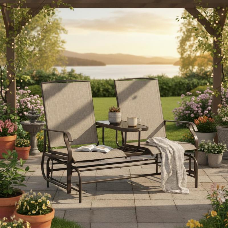 Outdoor Furniture Loveseat - Садовое кресло-качалка для двоих, уличная двухместная