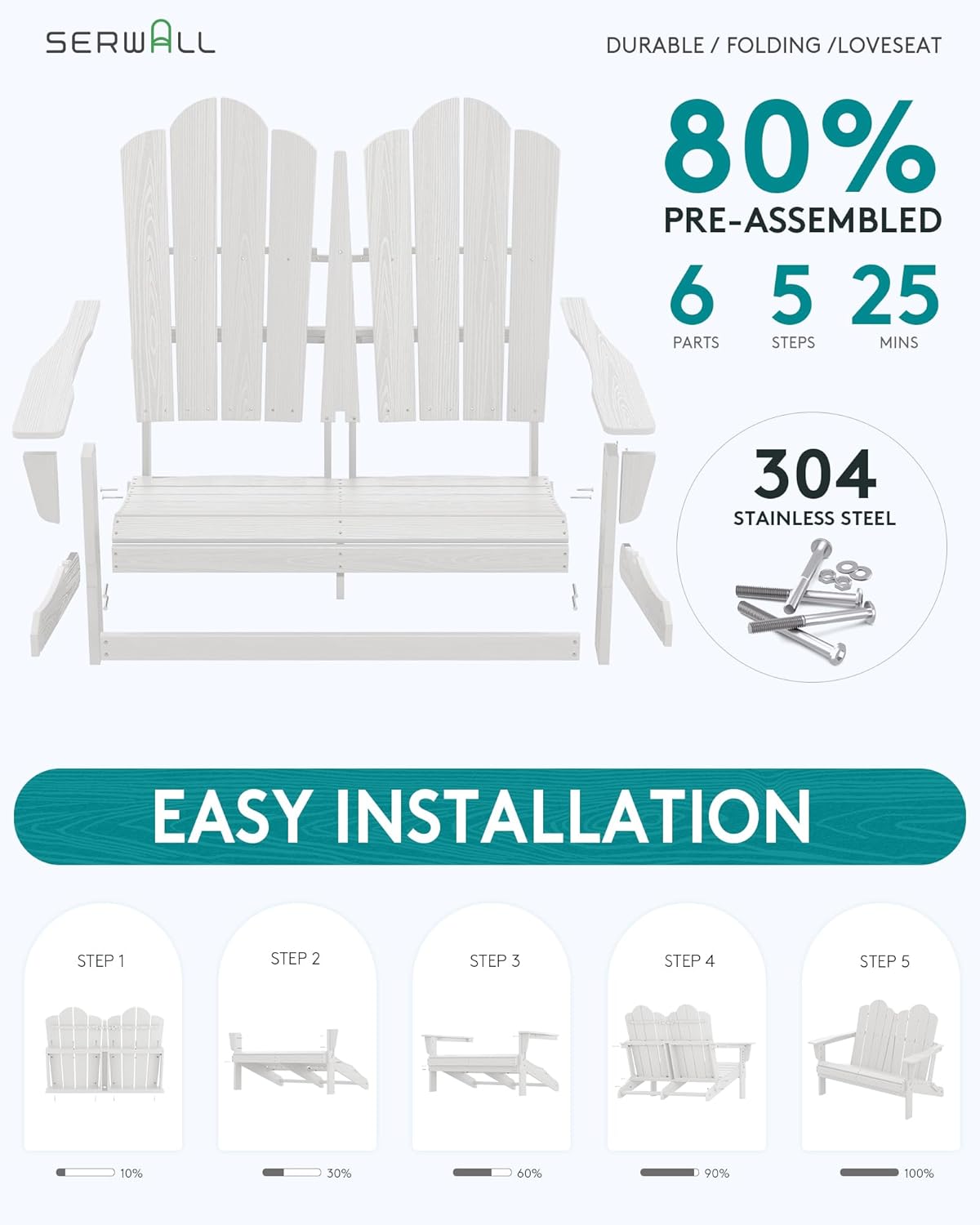 Складной двухместный диван Adi – обзор и цена Outdoor Furniture Loveseat