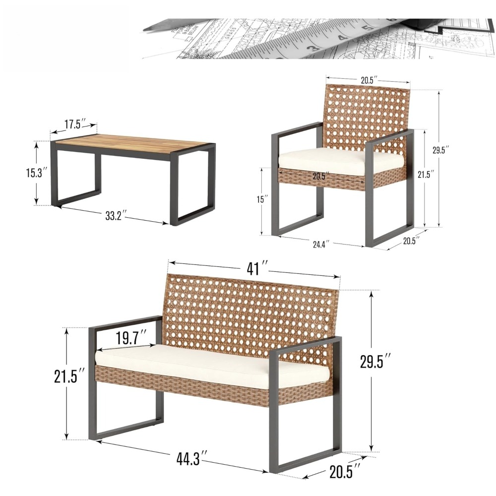 Комплект плетеной мебели для п – обзор и цена Outdoor Furniture Loveseat