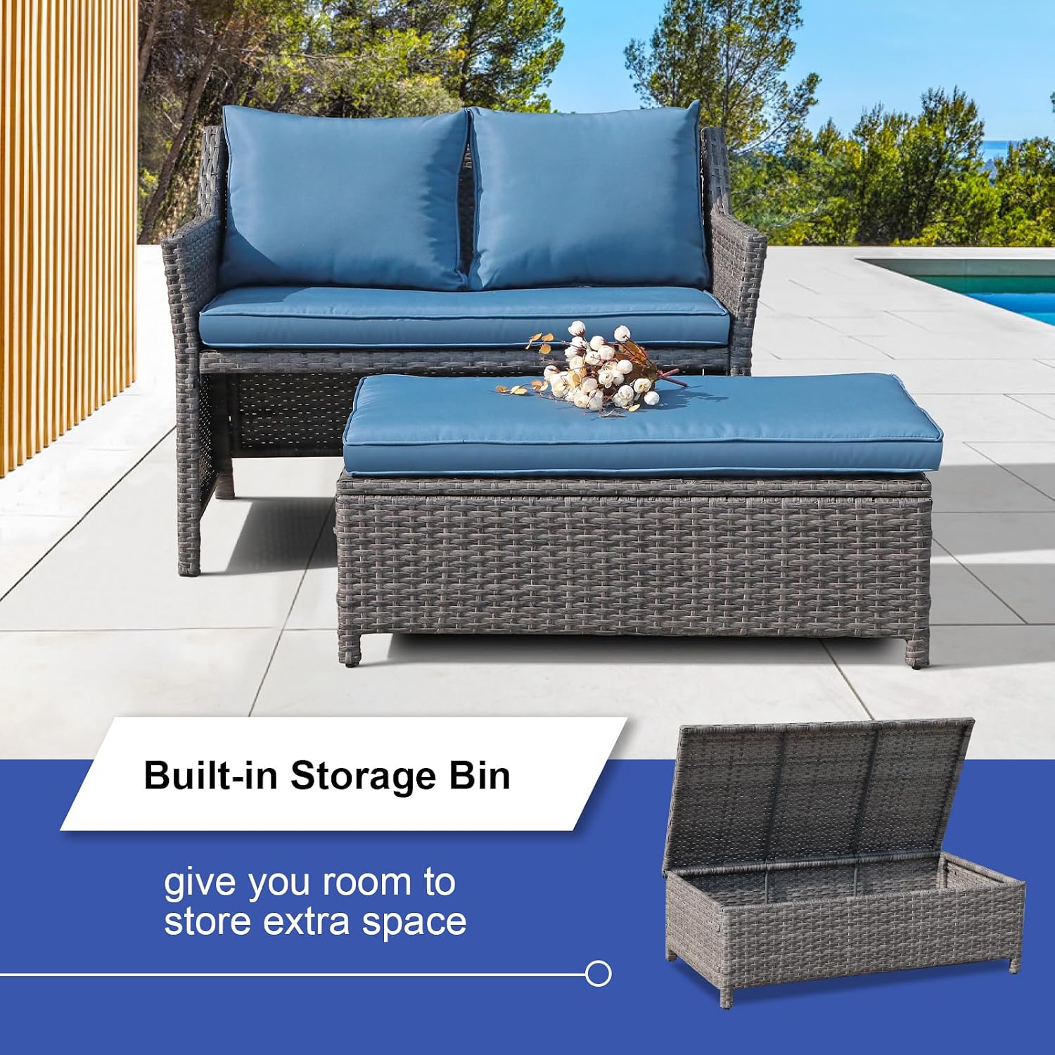 Плетеный двухместный диван для – обзор и цена Outdoor Furniture Loveseat