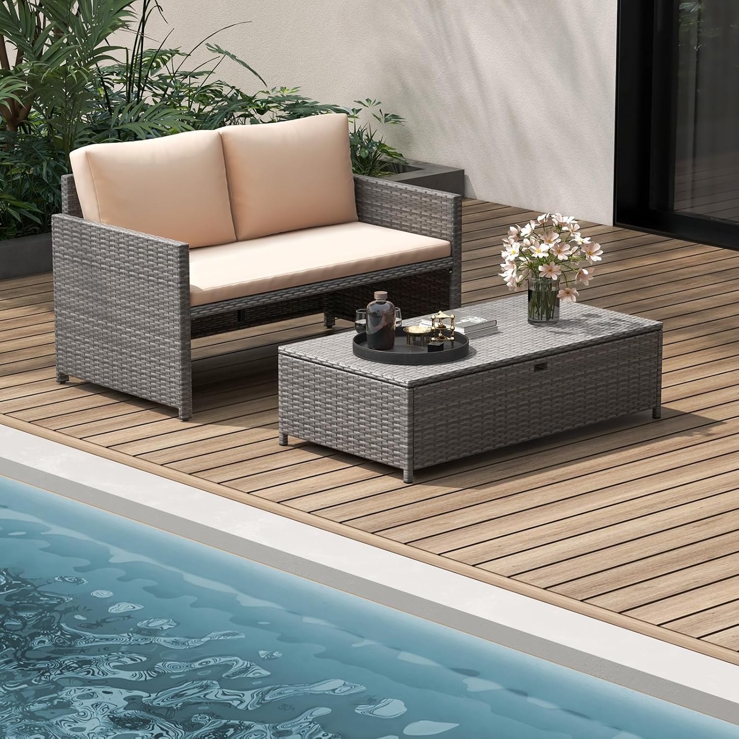 Плетеная кушетка-диван для пат – обзор и цена Outdoor Furniture Loveseat