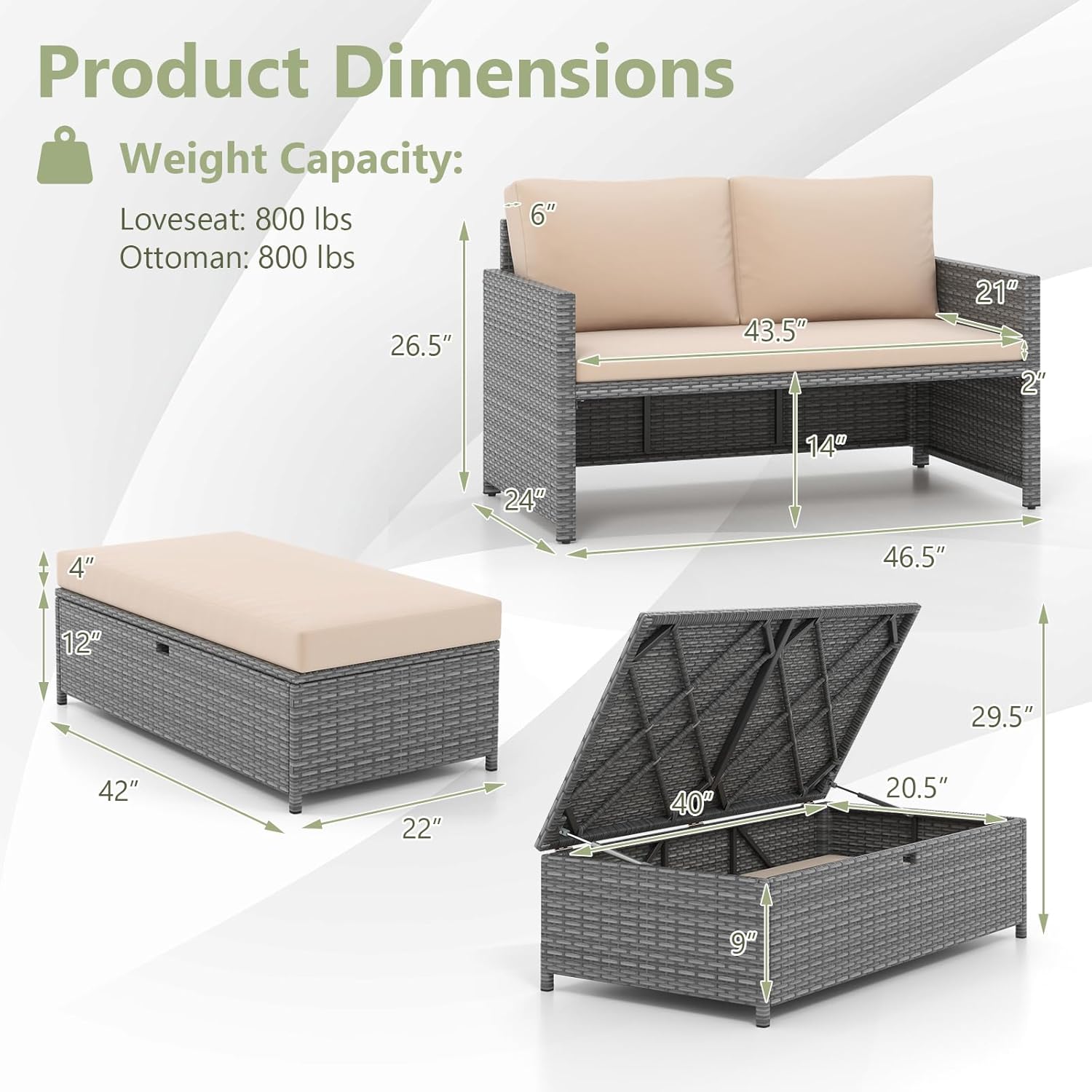 Плетеная кушетка-диван для пат – обзор и цена Outdoor Furniture Loveseat