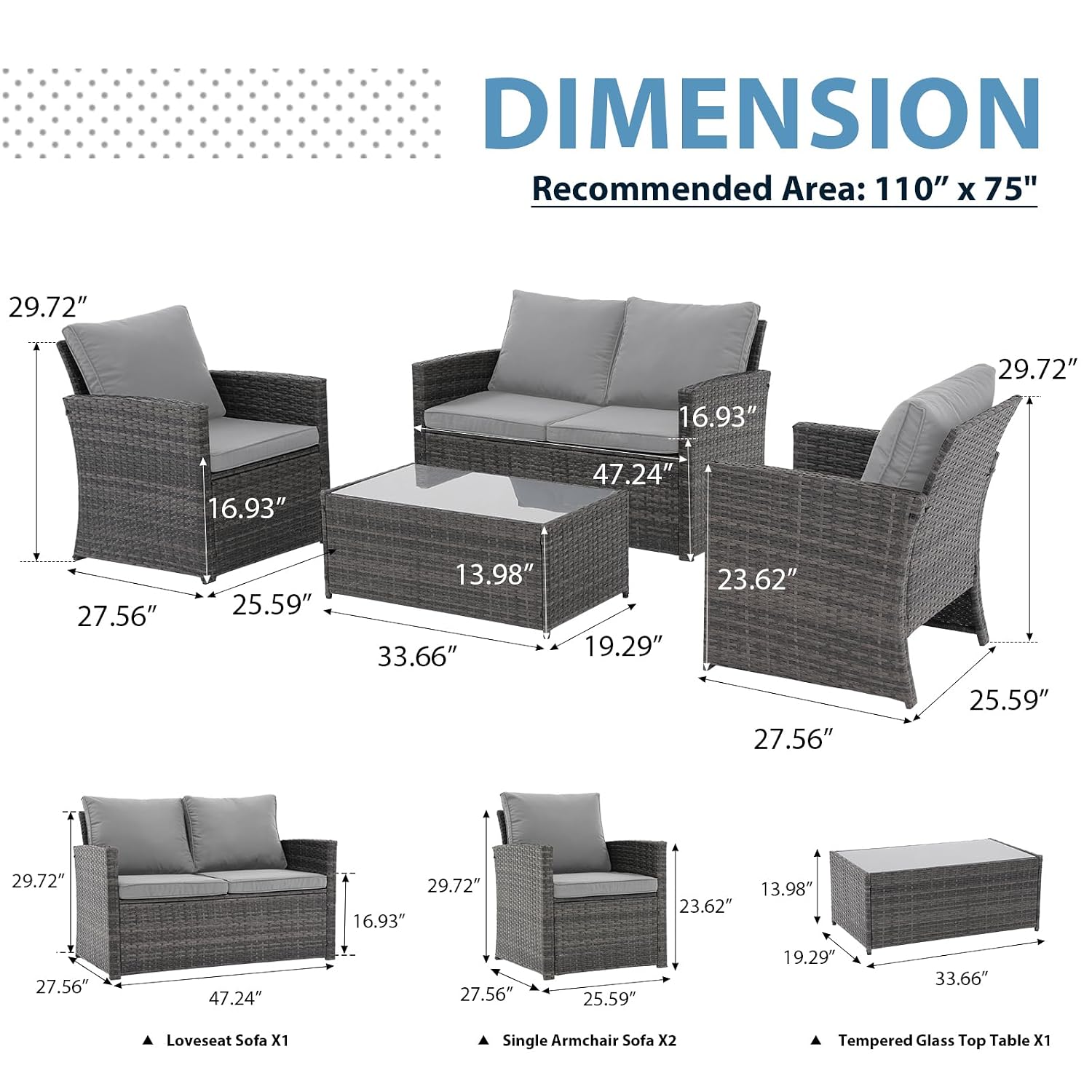 4-местный комплект плетеной ме – обзор и цена Outdoor Furniture Loveseat