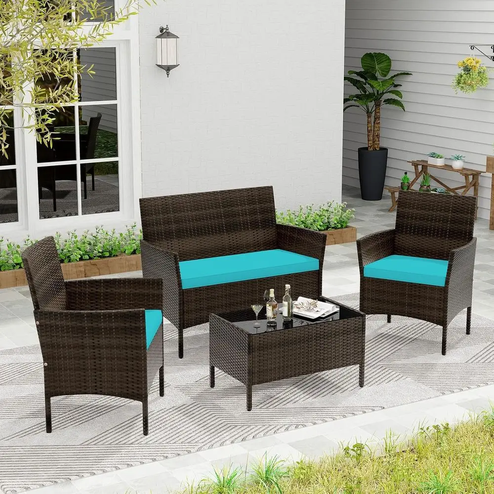Бирюзовый комплект садовой меб – обзор и цена Outdoor Furniture Loveseat