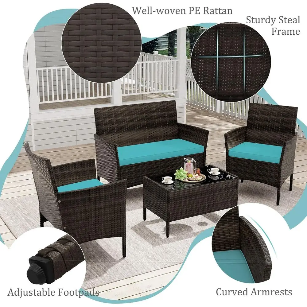 Бирюзовый комплект садовой меб – обзор и цена Outdoor Furniture Loveseat
