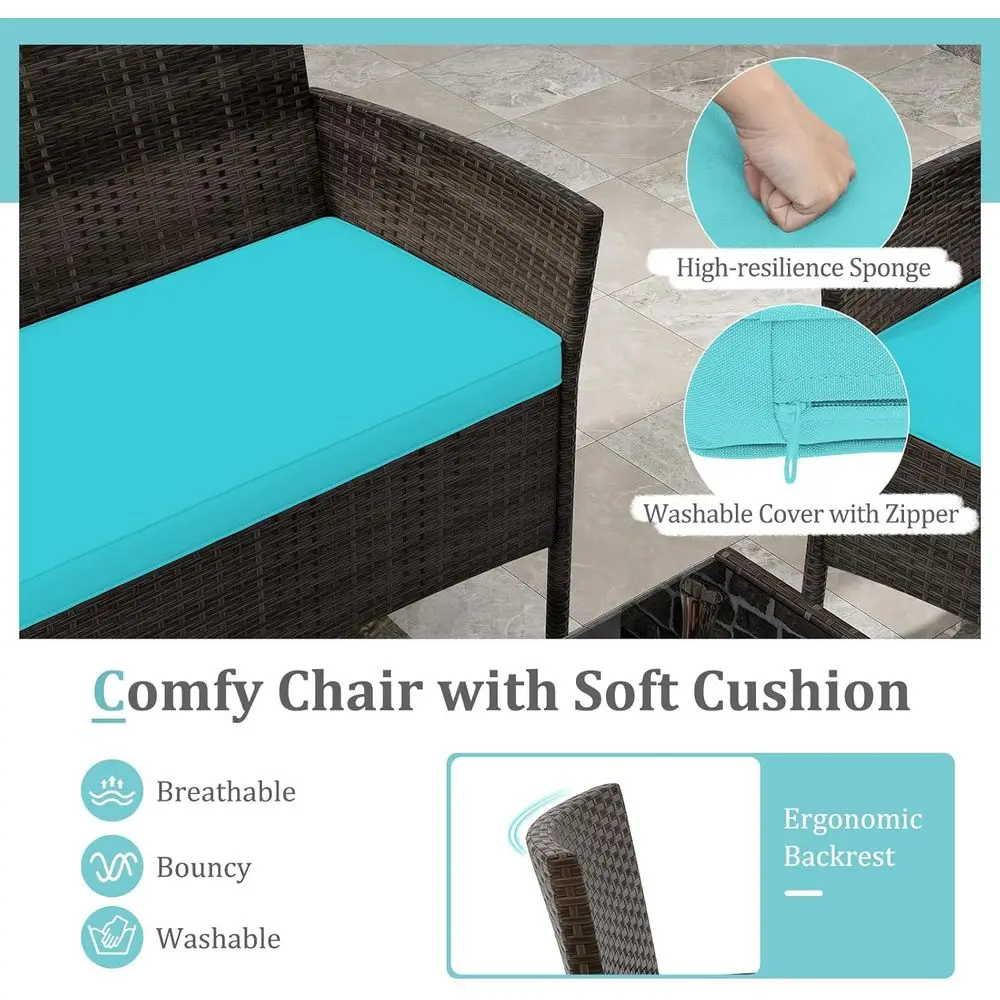 Бирюзовый комплект садовой меб – обзор и цена Outdoor Furniture Loveseat